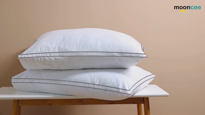 Standard Size Pillows 2 PCs – Cotton-Filled Hotel Quality Comfort Bed Pillows (Hotel Pillow)