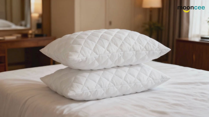 Cotton Quilted Pillow Protectors – Soft, Breathable & Hypoallergenic Zippered Pillowcase Set