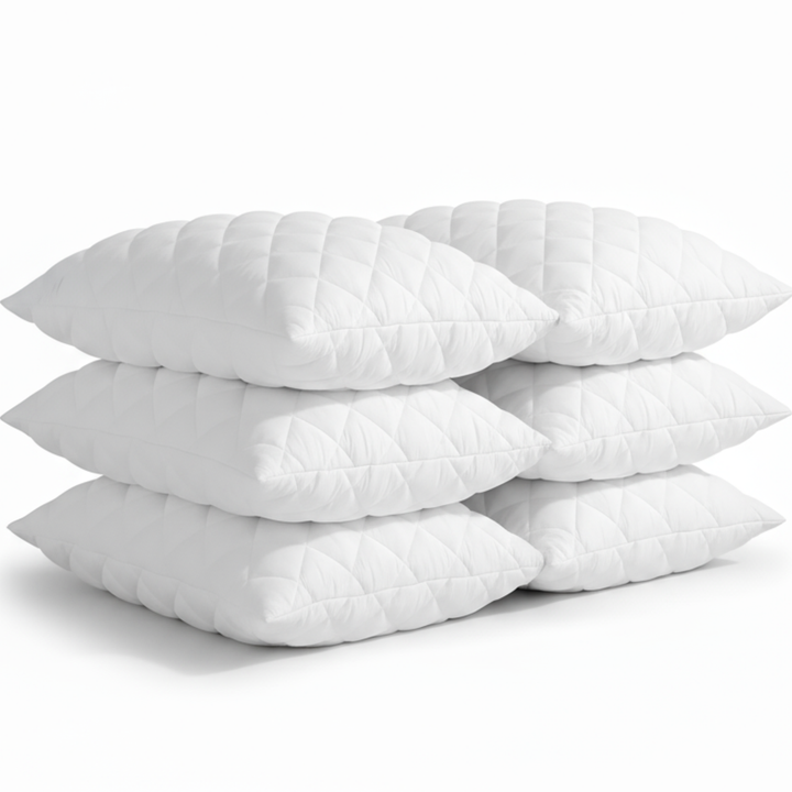 Cotton Quilted Pillow Protectors – Soft, Breathable & Hypoallergenic Zippered Pillowcase Set
