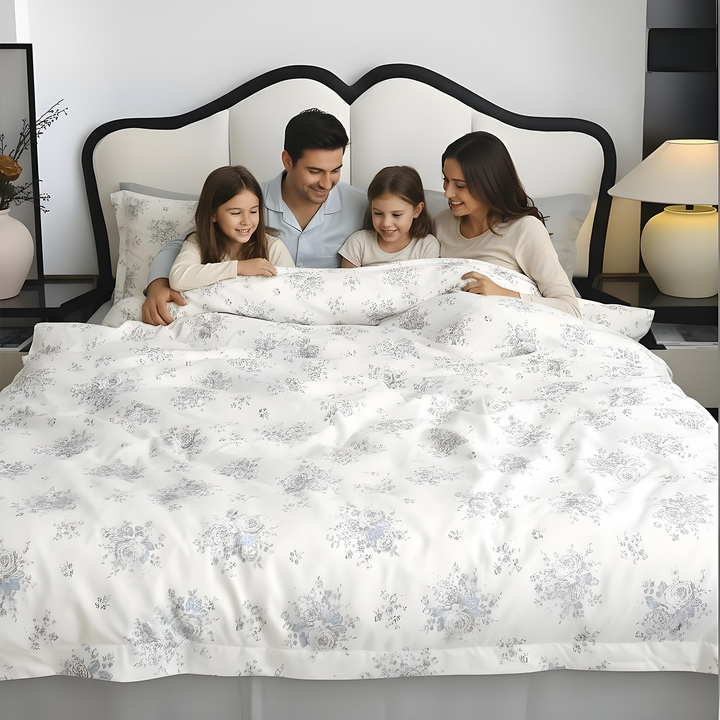 Floral King Size Comfort Bedding Set - 6 PCs with Duvet Cover and Pillowcases (6FS155)