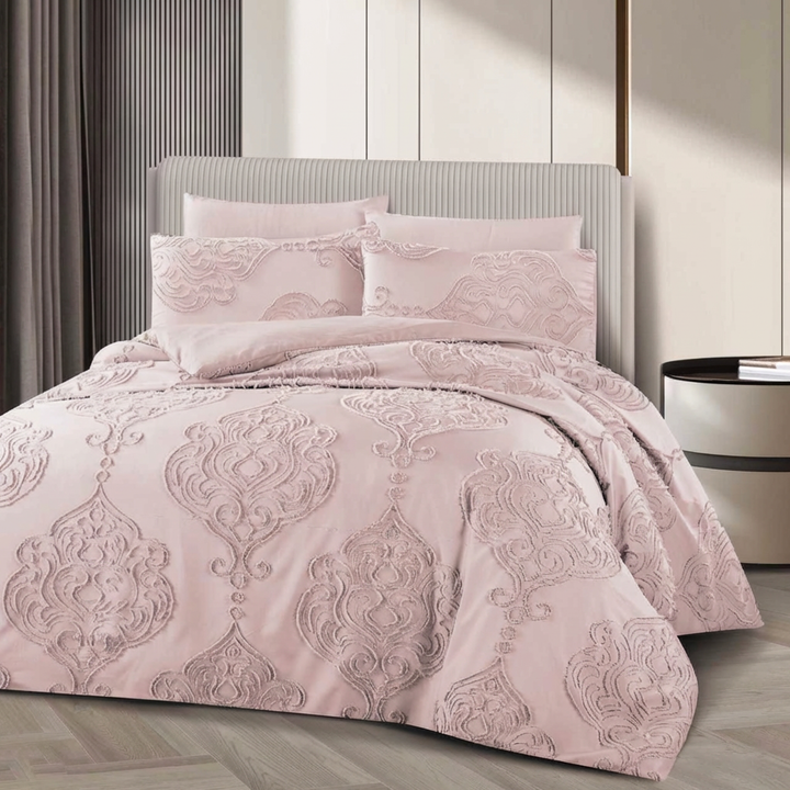 King Bedding Set with Duvet Cover 220x240 6 PCs  Fitted Bed Sheet Set (6FM27)