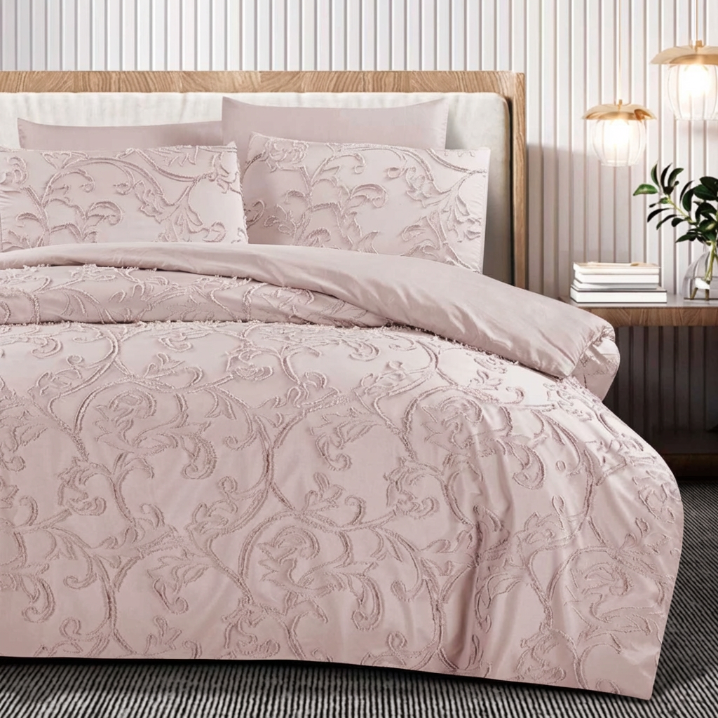 King Bedding Set with Duvet Cover 220x240 6 PCs King Size Fitted Bed Sheet Set (6FM29)