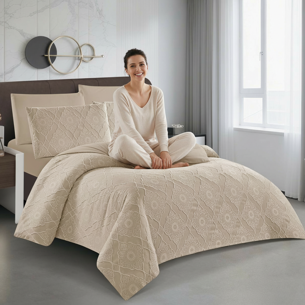 طقم سرير 6 قطع - فائق النعومة، كامل مع أغطية الوسائد وغطاء اللحاف (6FM62)