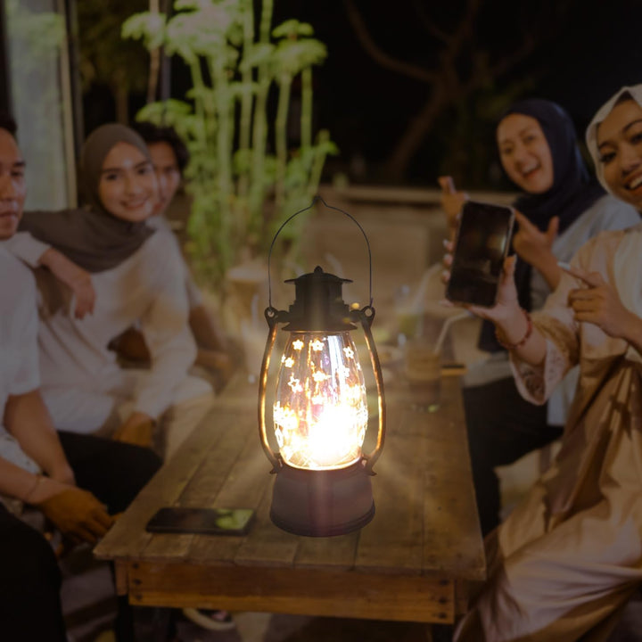 Ramadan Star LED Lantern Light – Warm Glow Eid Mubarak Table & Home Decor Lamp