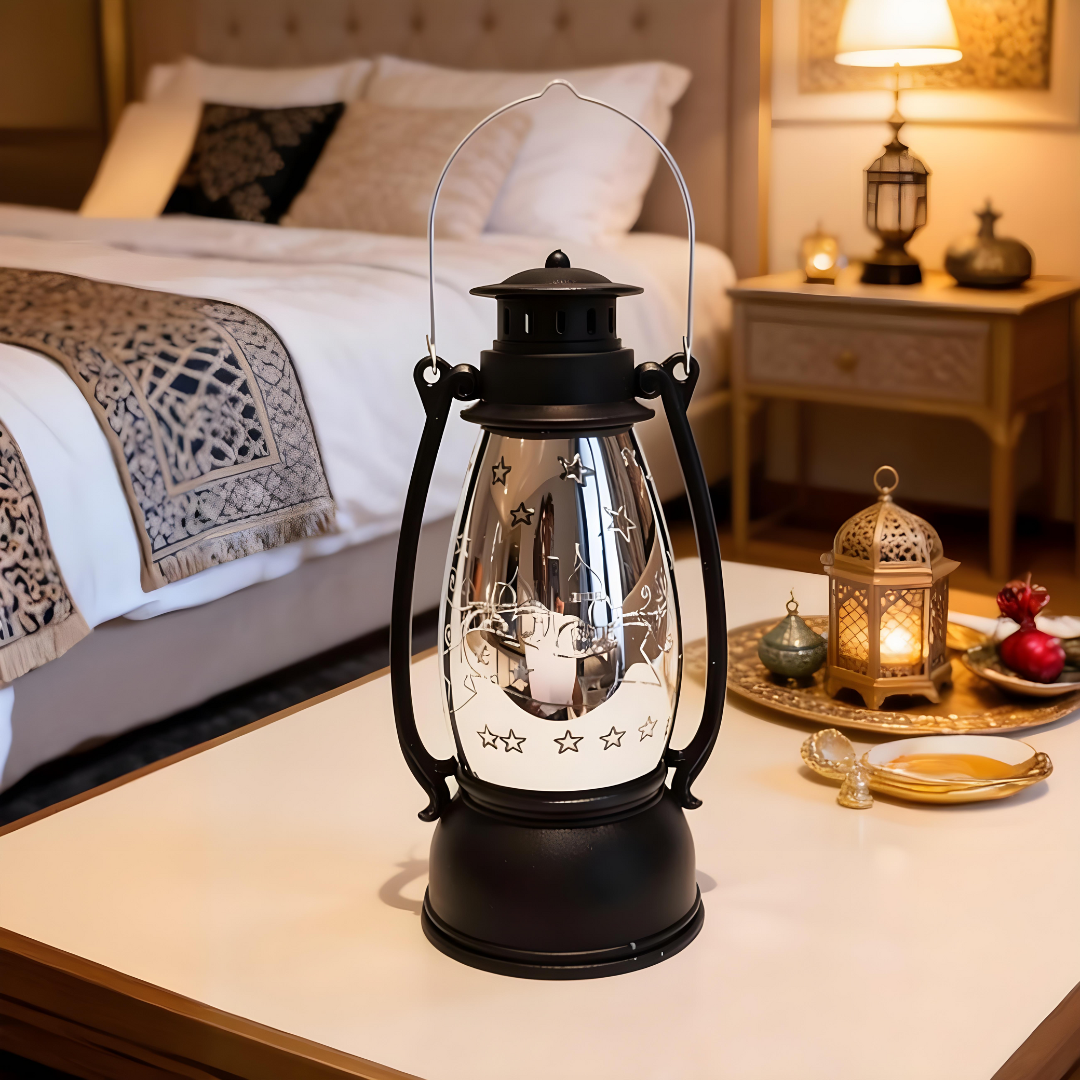 Ramadan Star LED Lantern Light – Warm Glow Eid Mubarak Table & Home Decor Lamp