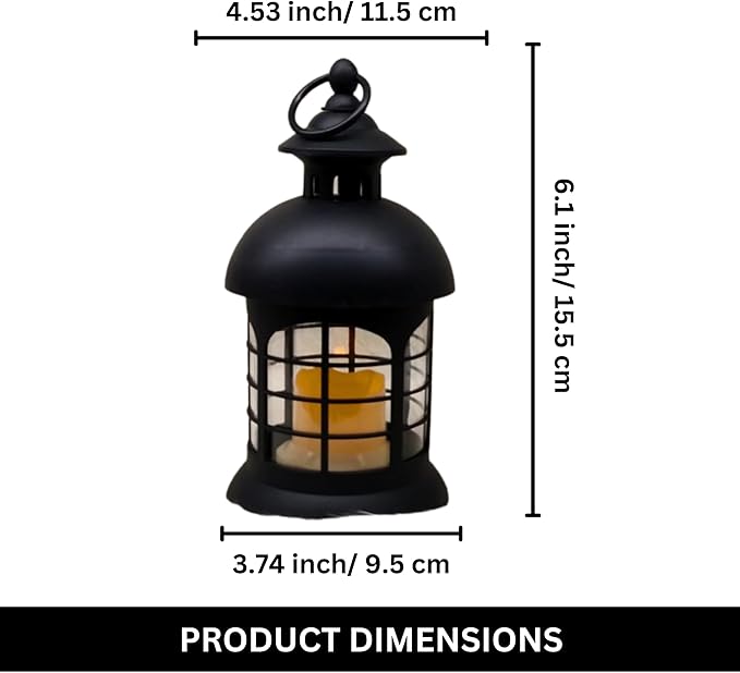 Elegant Ramadan LED Lantern – Warm Glow Eid Mubarak Table & Hanging Home Decor