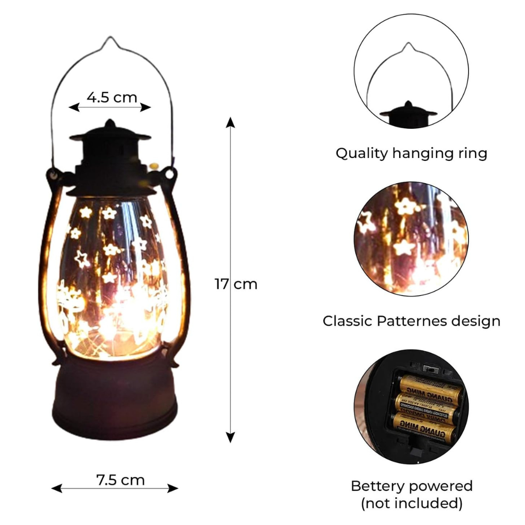 Ramadan Star LED Lantern Light – Warm Glow Eid Mubarak Table & Home Decor Lamp