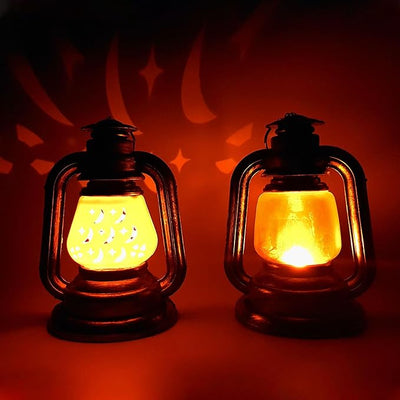 Warm glowing decorative lanterns with candlelight creating a festive and cozy ambiance