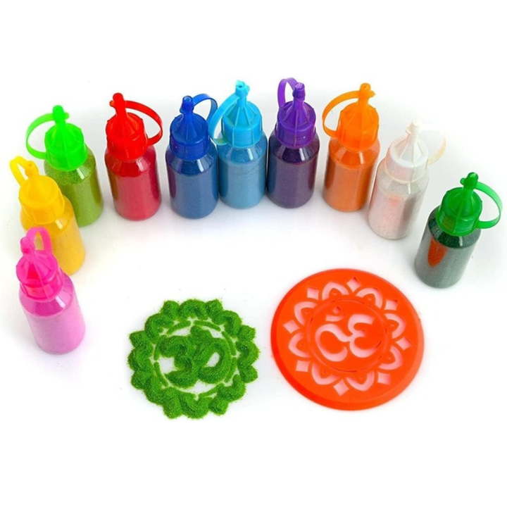 Craft sand bottles in multiple colors with nozzle caps