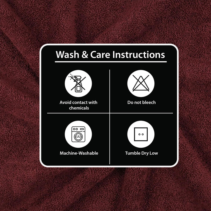 12 Pack Cotton Face Towel Set – Soft &amp; Absorbent Bath Towel Sets (Cherry Red)
