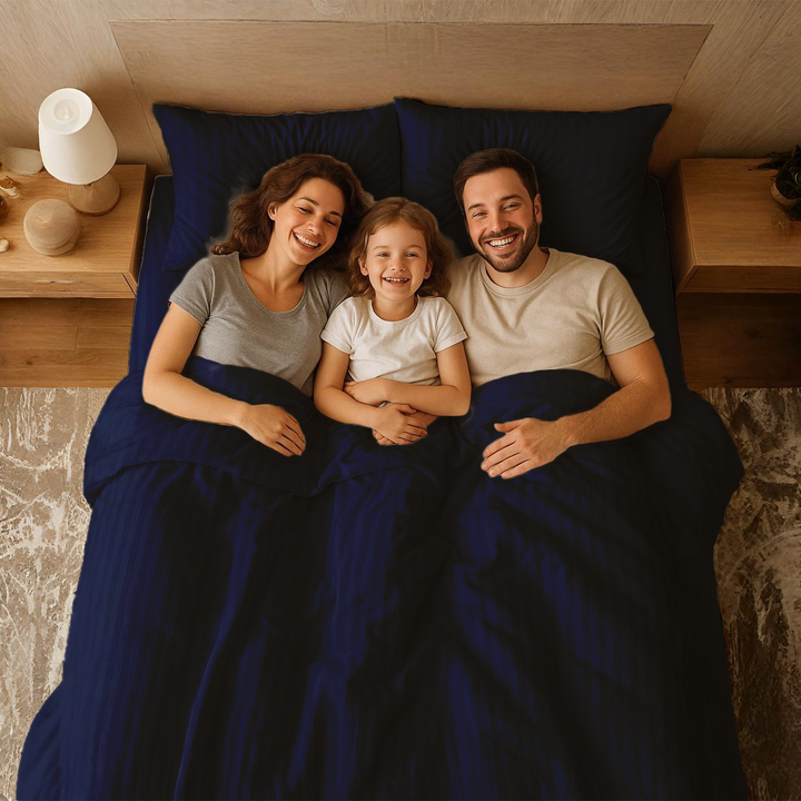 King Size Bed Sheet Set 6 PCs with Duvet Cover 220x240 Bedding Sheet Set (Royal Blue)