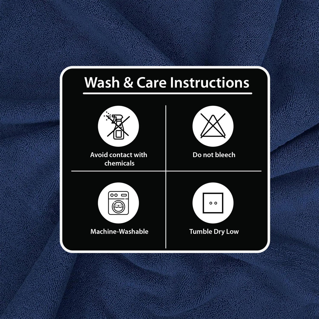 2 PCs Jumbo Bath Towels Set – 100% Pure Cotton, 600 GSM Luxury Towel Set (Royal Blue)