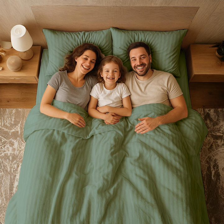 MOONCEE 6 PCs King Bed Sheet Set With Duvet Cover 220x240 Bedding Set (Sage Green)