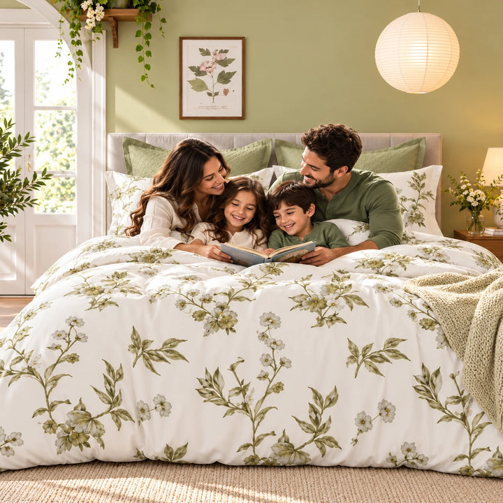 6 PCs King Size Striped Comfort Bedding Set with Layered Lines, Elegant Neutral Home Style (6FS223)