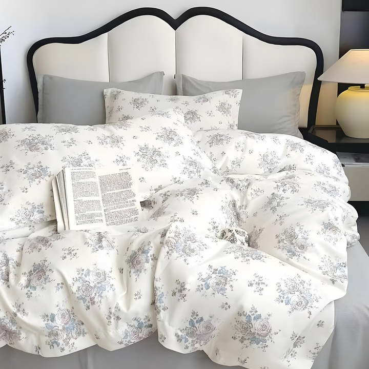 Floral King Size Comfort Bedding Set - 6 PCs with Duvet Cover and Pillowcases (6FS155)