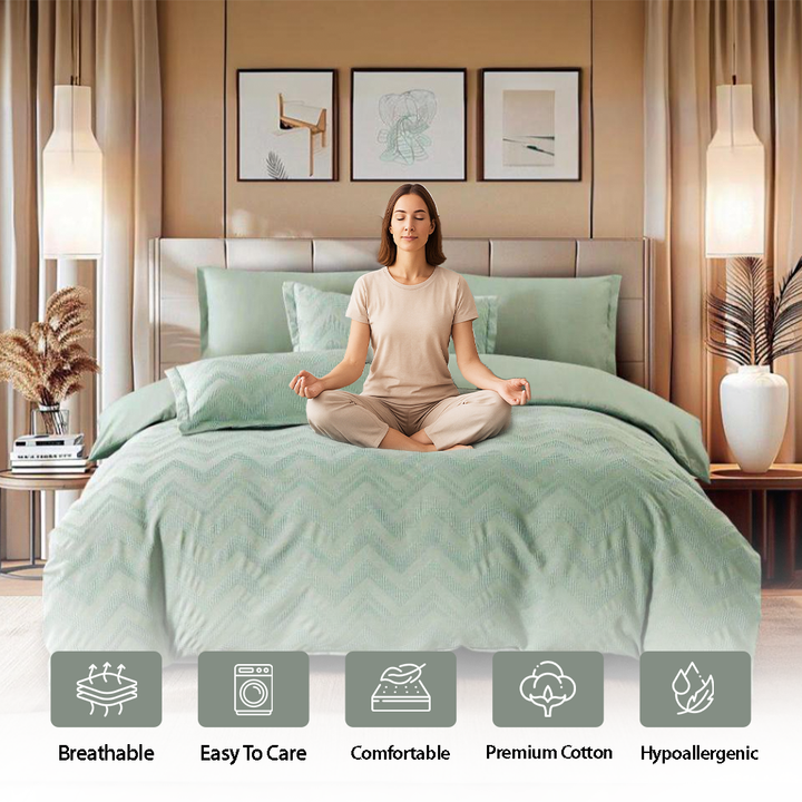 Premium Jacquard Bedding Set 6 PCs - Perfect for Wedding Bedrooms & Gifting (6FM64)
