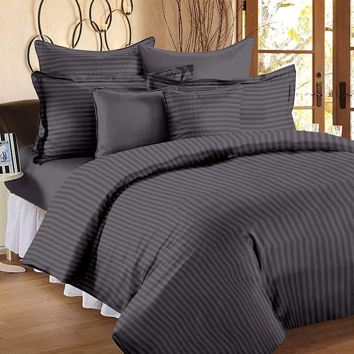 4 PCs Single Bed Sheets Set With Duvet Cover Set 160x220 cm Bedding Set (Grey)