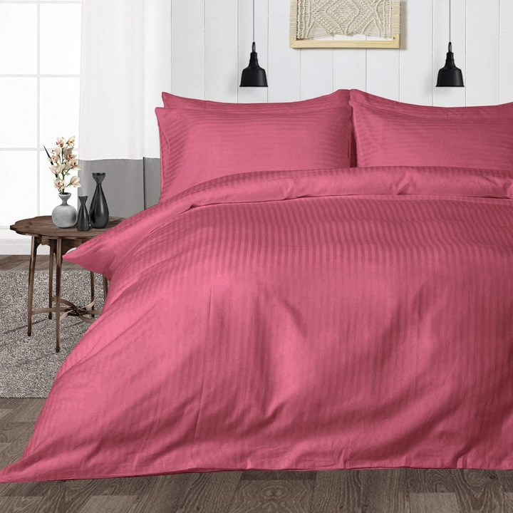 4 PCs Single Bed Sheets Set With Duvet Cover Set 160x220 cm Bedding Set (Pink)