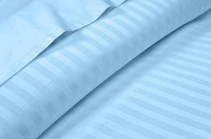 4 PCs Single Bed Sheets Set With Duvet Cover Set 160x220 cm Bedding Set (Sky Blue)