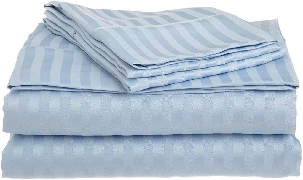 4 PCs Single Bed Sheets Set With Duvet Cover Set 160x220 cm Bedding Set (Sky Blue)