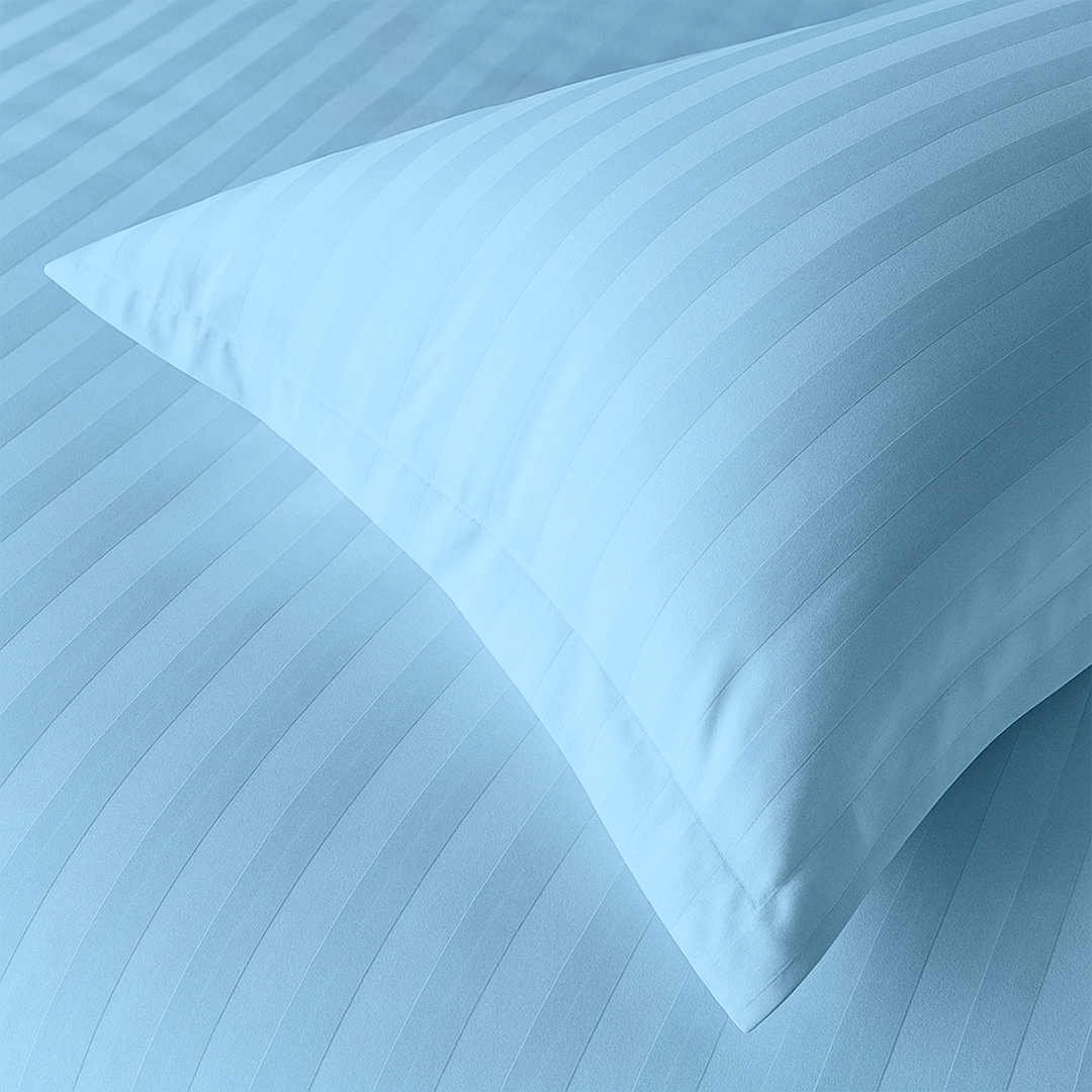 4 PCs Single Bed Sheets Set With Duvet Cover Set 160x220 cm Bedding Set (Sky Blue)
