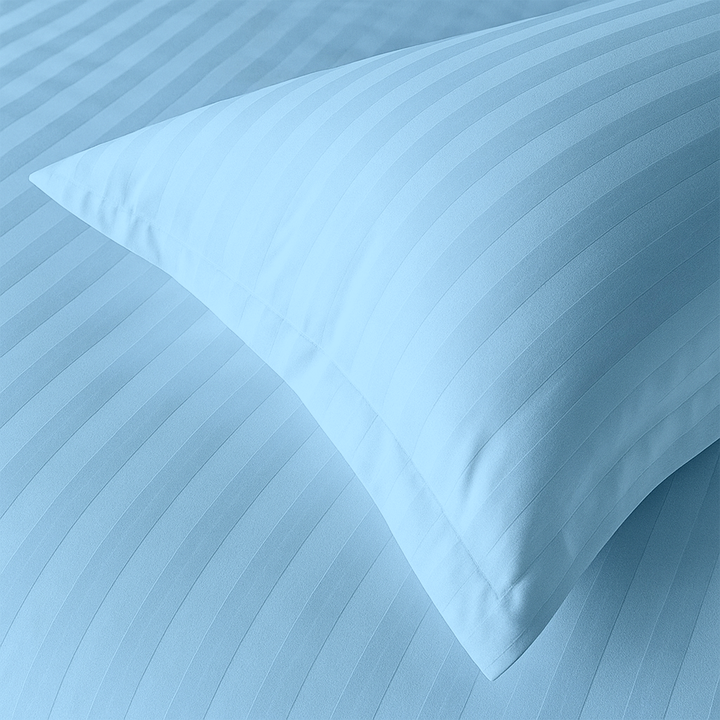 4 PCs Single Bed Sheets Set With Duvet Cover Set 160x220 cm Bedding Set (Sky Blue)