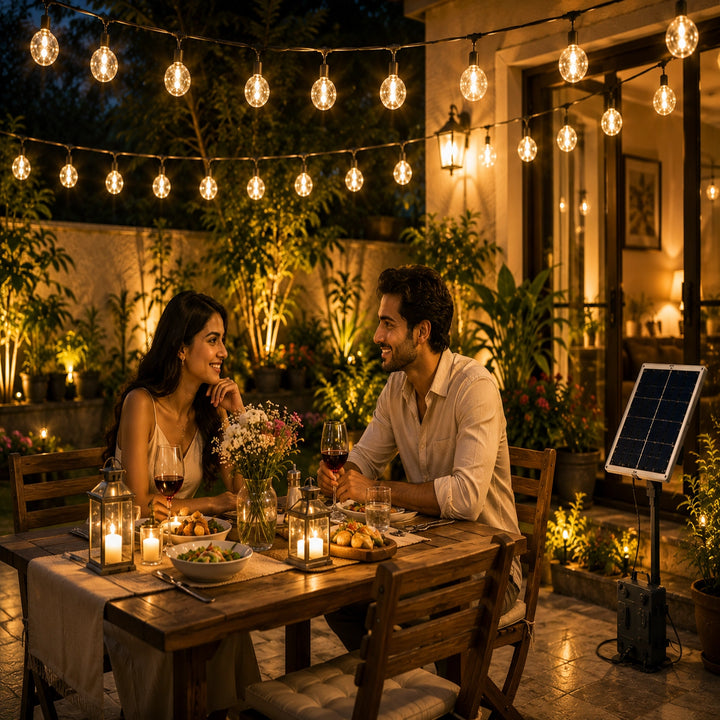 سلسلة مصابيح MOONCEE الشمسية 30 LED مع أوضاع الإضاءة، إضاءة ديكور خارجية مقاومة للماء - 6 أمتار
