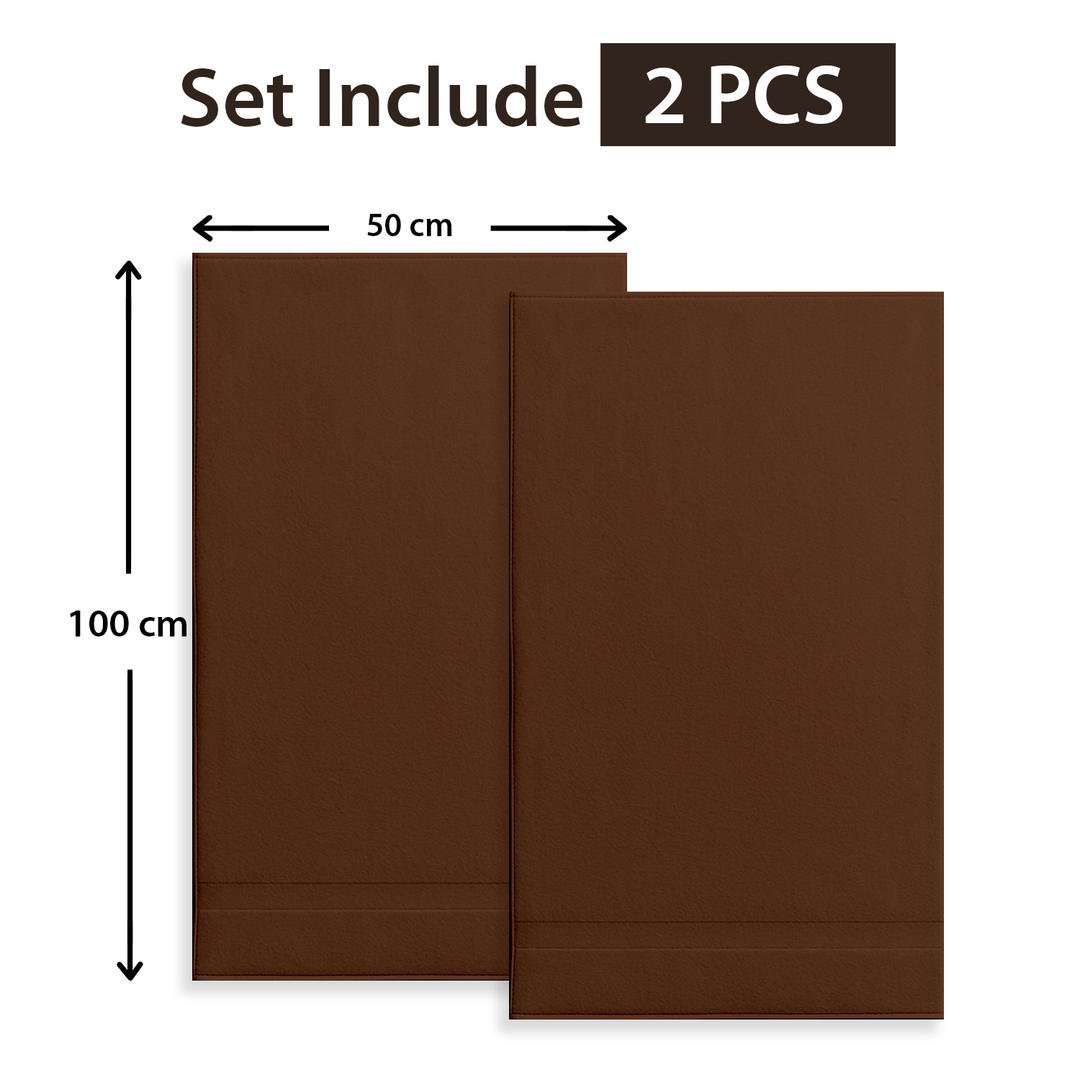 Close-up of brown spa towel fabric showing 600 GSM thickness