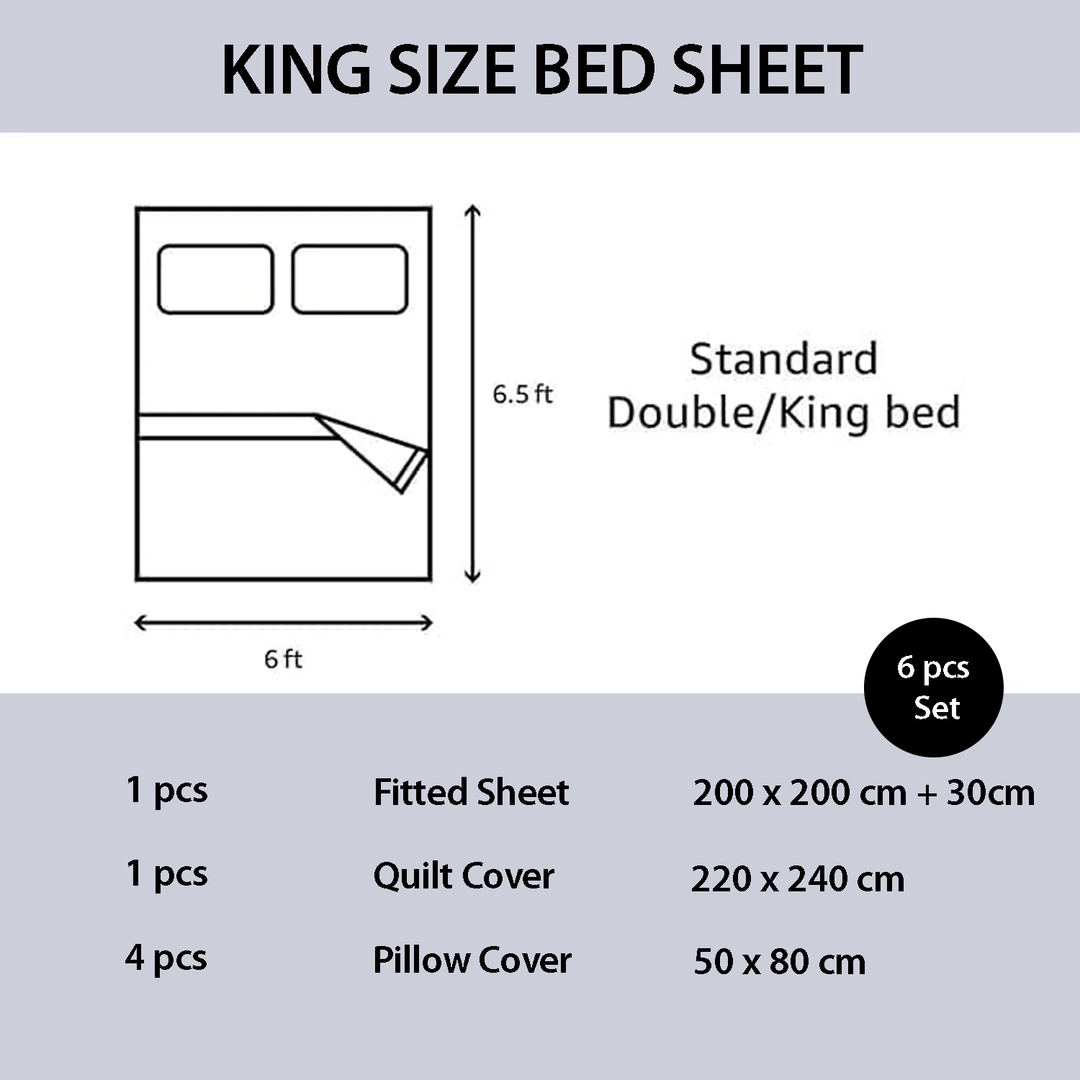 Elegant White Floral Embroidered Bedding Set 6 PCs - Duvet Cover & Pillowcases (6ES66)