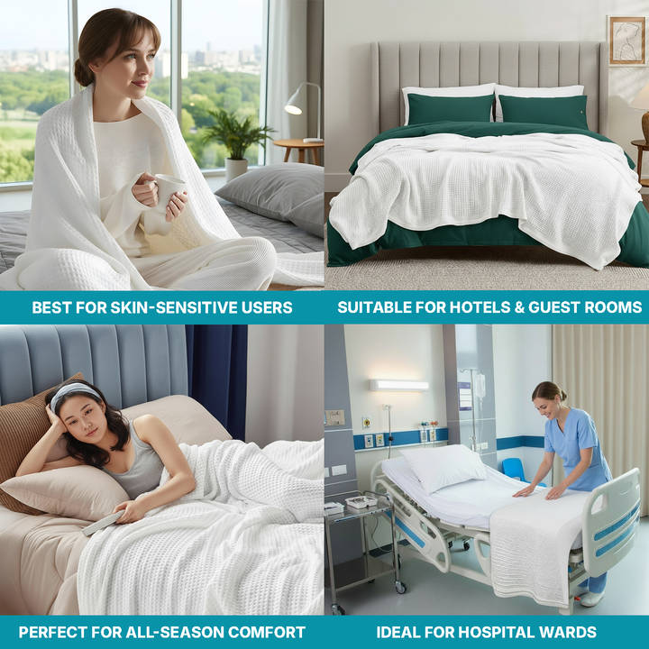 Lightweight Cotton Thermal Blanket – Perfect for Everyday Home & Hospitality Use