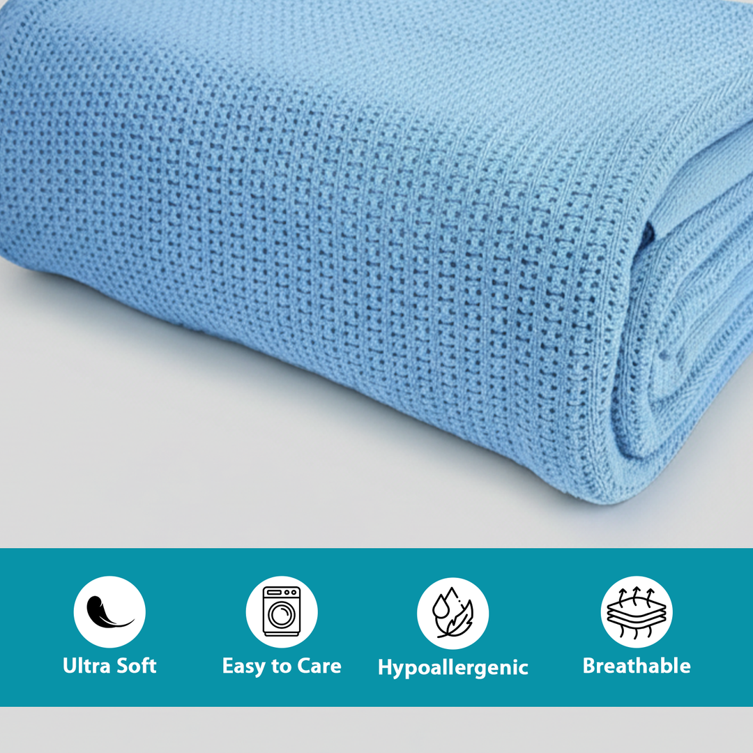 Lightweight Cotton Thermal Blanket – Perfect for Everyday Home & Hospitality Use