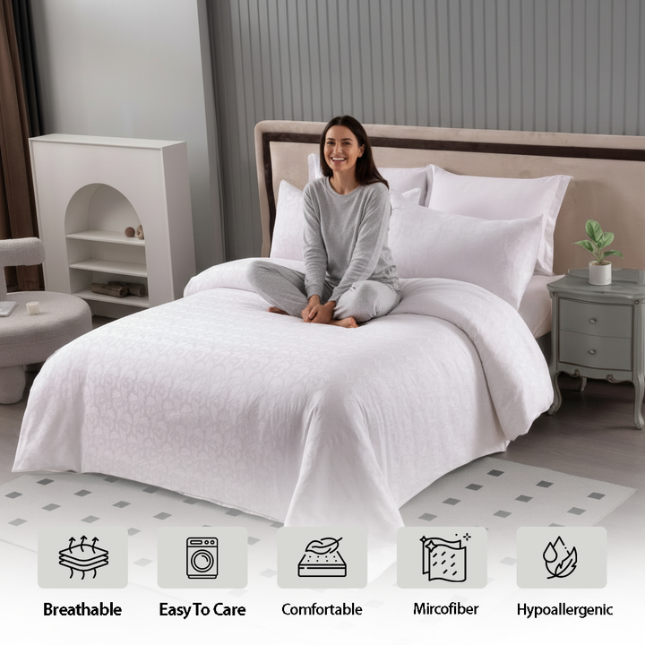 King Size Bedding Set 6 PCs with Duvet Cover 220x240 King Bed Sheets(6FM13)