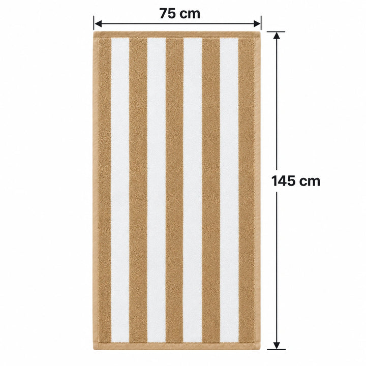 2 PCs  Striped Bath Towel Set 100% Cotton 600 GSM, Soft Absorbent Towel for Home &amp; Spa