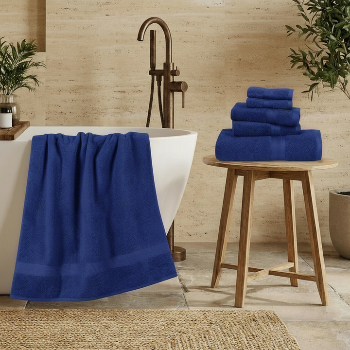 6 PCs Premium Towel Set, 2 Bath Towels, 2 Hand Towels , 2 Washcloths & Shower Towel