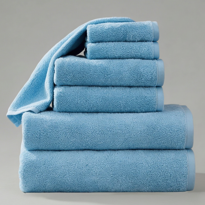 100% Cotton Bath Towel Set 6 PCs -Soft & Absorbent, Best Quality Towel for Daily Use (Blue)
