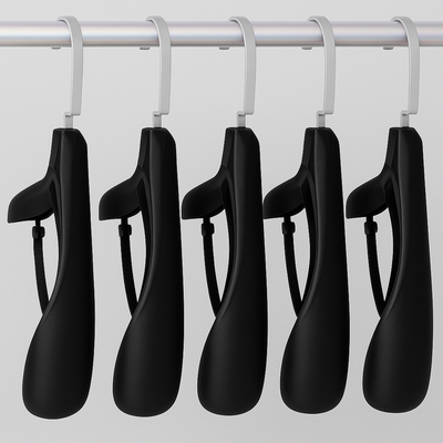 MOONCEE Velvet Plastic Extra Wide Shoulder Coat Hangers with Pants Bar