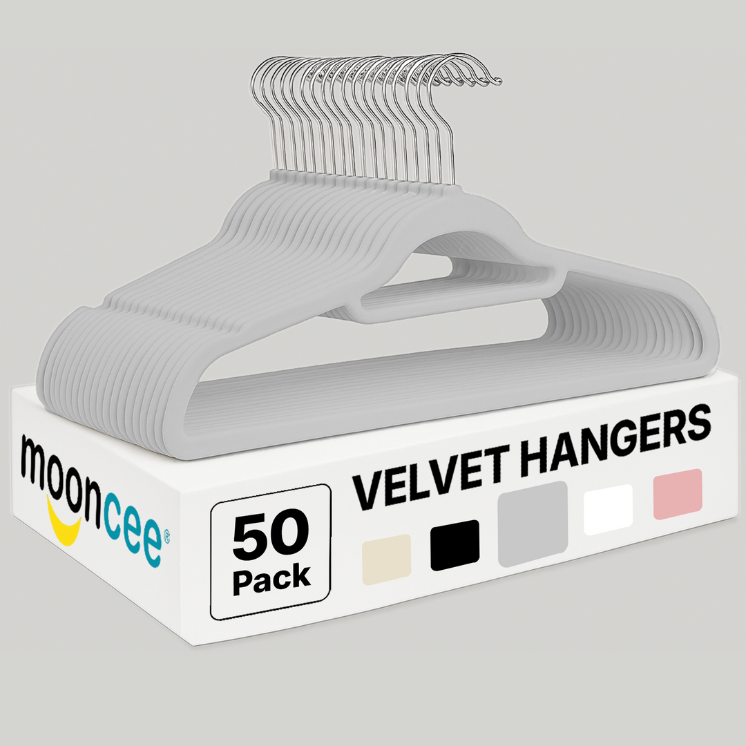 MOONCEE Premium Velvet Non-Slip Hangers – Ideal for Clothes, Coats & Pants
