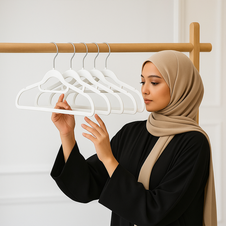 MOONCEE Premium Velvet Non-Slip Hangers – Ideal for Clothes, Coats & Pants