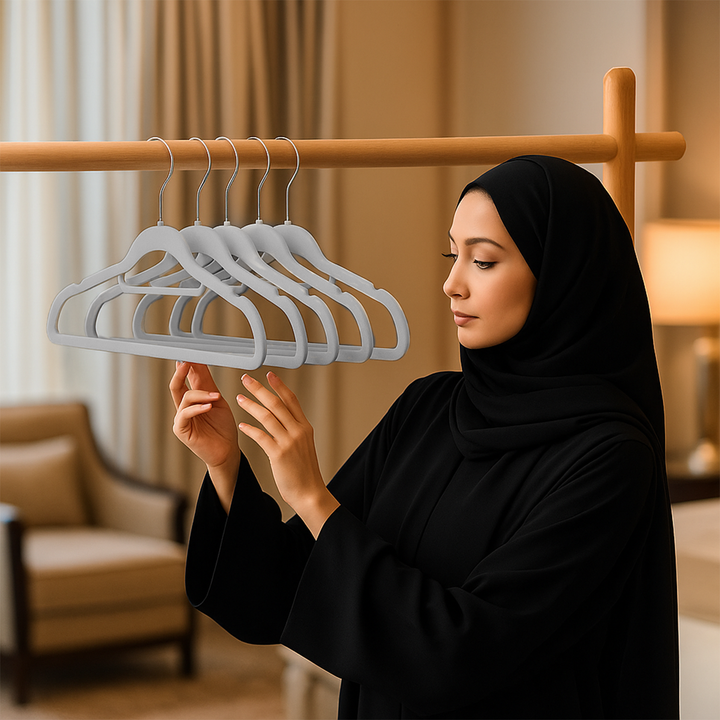 MOONCEE Premium Velvet Non-Slip Hangers – Ideal for Clothes, Coats & Pants
