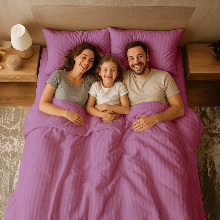 6 PCs King Size Bed Sheet Set with Duvet Cover 220x240 King Size Bedding Set (Violet)
