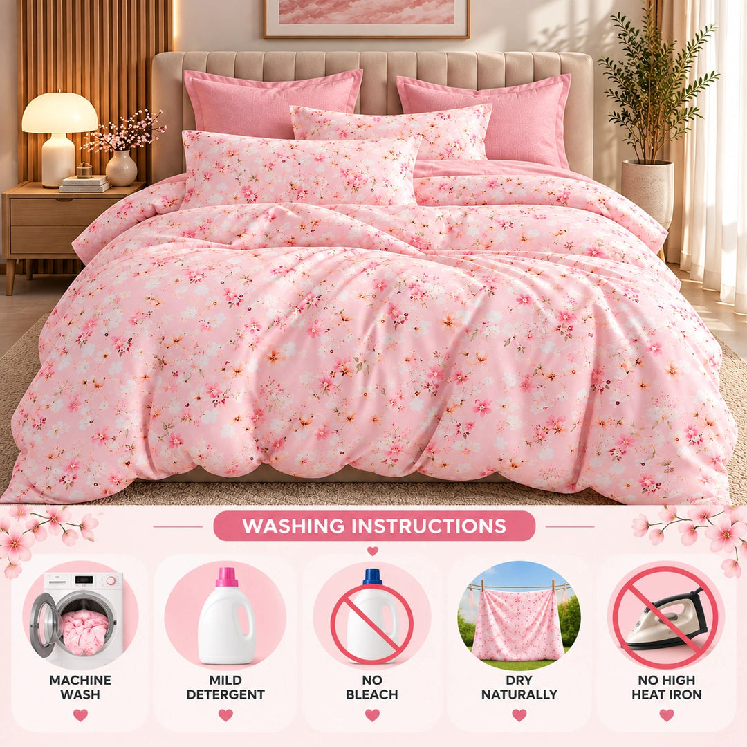 طقم ملاءات سرير كينج مقاس 6 قطع مع غطاء لحاف 220 × 240، طقم فراش كينج (6FS5)
