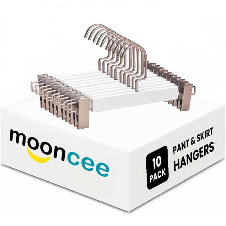 Premium High-Grade Wooden Pants Hangers - Non-Slip Grip With Adjustable Metal Clips
