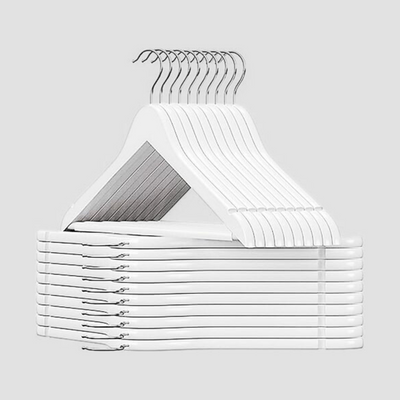 30 PCs White Plastic Hangers – Heavy Duty Clothes Hanger Set for Daily Use