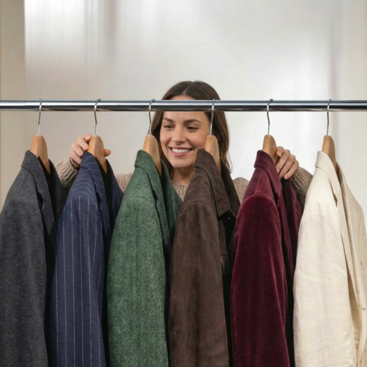 Premium Wooden Hangers Set – Durable, Anti-Slip & Ideal for Jackets, Suits, Coats (Natural)